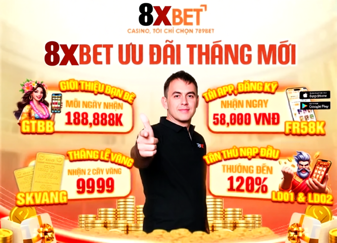 8XBET còn rất nhiều chương trình ưu đãi dành cho tân thủ trong tháng mới